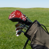 Red Black and White Cherry Blossom Golf Head Cover Golf Headcover (In SItu)
