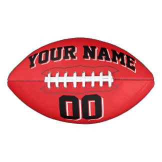 RED BLACK and WHITE Custom Football