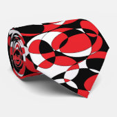 Red, black and white elliptical Tie Krawatte (Gerollt)