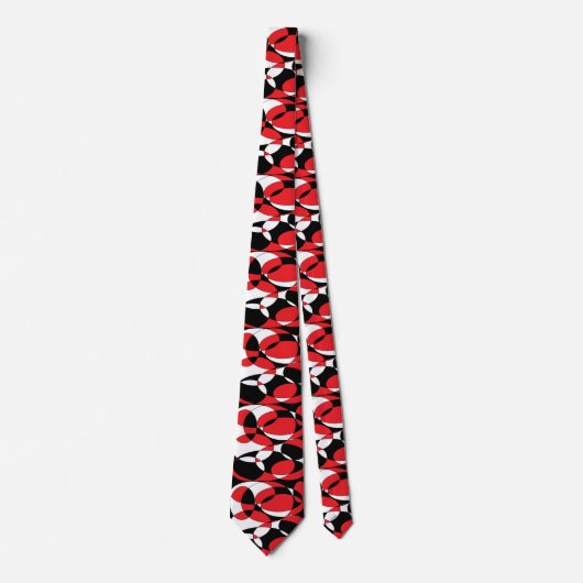 Red, Black and White Ellipticals Tie Krawatte (Vorderseite)