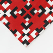 Red, Black, and White Geometric Pixel pattern Fleecedecke (Ecke)