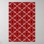 Red, Black, and White Geometric Pixel pattern Poster (Vorne)