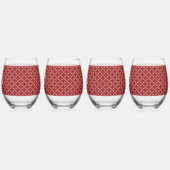 Red, Black, and White Geometric Pixel pattern Weinglas Ohne Stiel (Links)