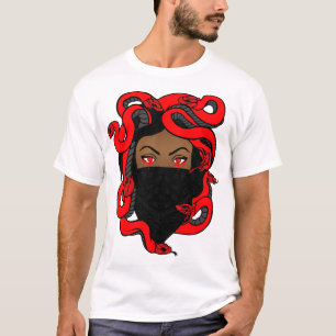 Red Black and White Medusa Head Shirt