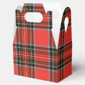 Red Black and White Plaid Pattern Gable Geschenkschachtel (Geöffnet)