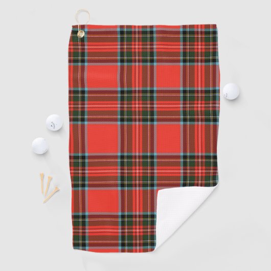 Red Black and White Plaid Pattern Golfhandtuch (Insitu)