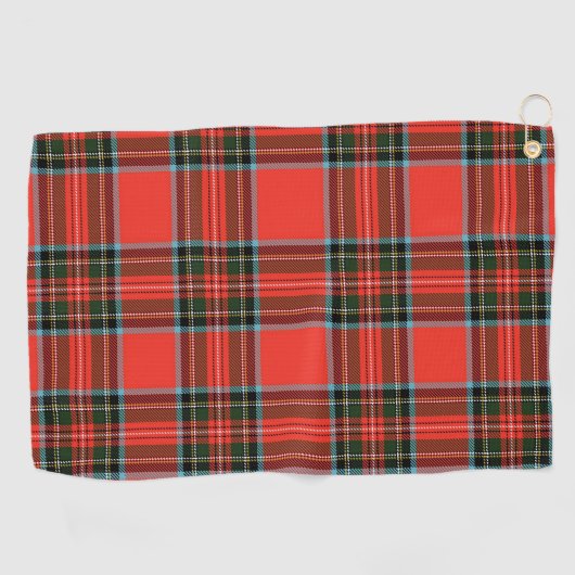 Red Black and White Plaid Pattern Golfhandtuch (Horizontal)
