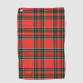 Red Black and White Plaid Pattern Golfhandtuch (Vorderseite)