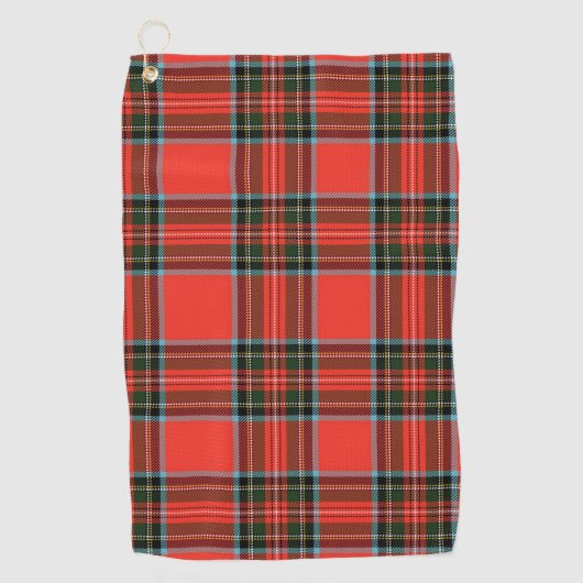 Red Black and White Plaid Pattern Golfhandtuch (Vorderseite)