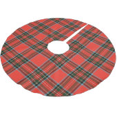 Red Black and White Plaid Pattern Polyester Weihnachtsbaumdecke (Schrägansicht)