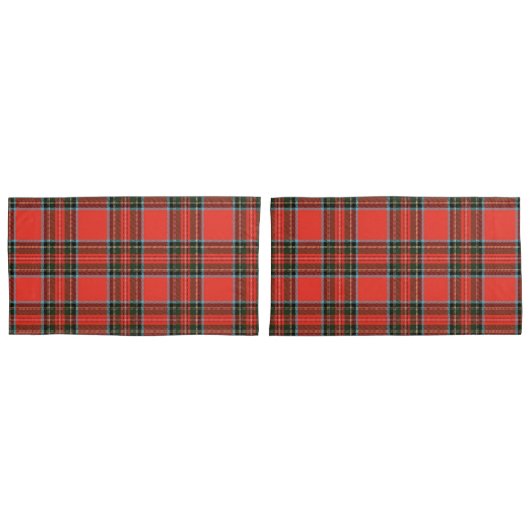 Red Black and White Plaid Pattern Style Kissenbezug (Vorderseite-Set)