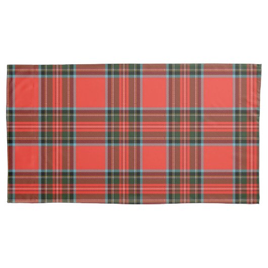 Red Black and White Plaid Pattern Style Kissenbezug (Vorderseite-Links)