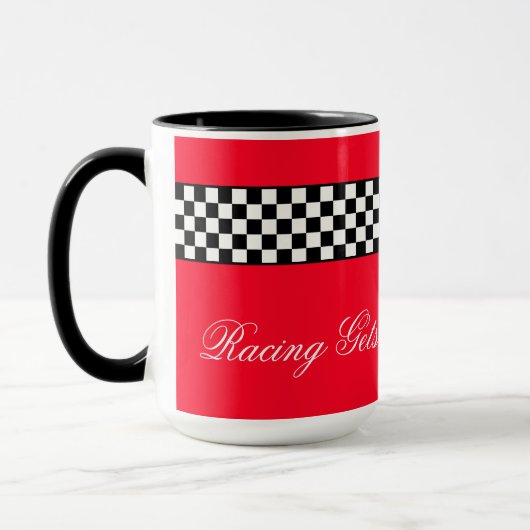 Red Black and White Race Tasse (Links)