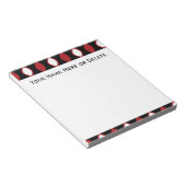 Red Black and White Retro 70er Jahre Muster Notizblock (angewinkelt)
