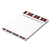 Red Black and White Retro 70er Jahre Muster Notizblock (Rotiert)