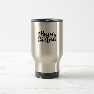 Red Black and White Simple Christmas Reisebecher