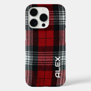 Red Black and White Tartan - Klassisches Kariertes iPhone 16 Pro Hülle
