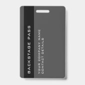 Red Black and White VIP Access ID Abzeichen Ausweis (Rückseite)