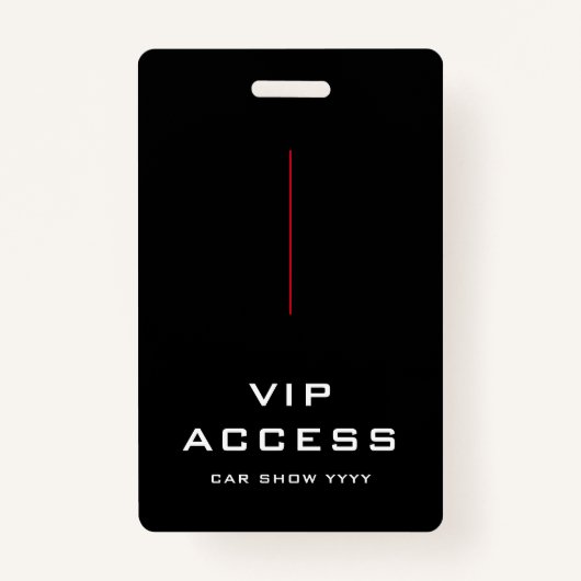 Red Black and White VIP Access ID Abzeichen Ausweis (Vorderseite)