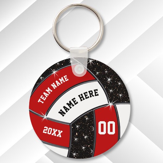 Red Black and White Volleyball Geschenke, Volleyba Schlüsselanhänger