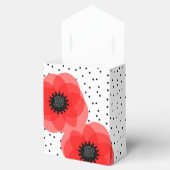 Red Black and Whitw Polka Dot and Poppies Design Geschenkschachtel (Geöffnet)