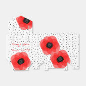 Red Black and Whitw Polka Dot and Poppies Design Geschenkschachtel (Ungefaltet)