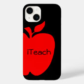 Red & Black Apple Teacher Case-Mate iPhone Hülle (Rückseite)