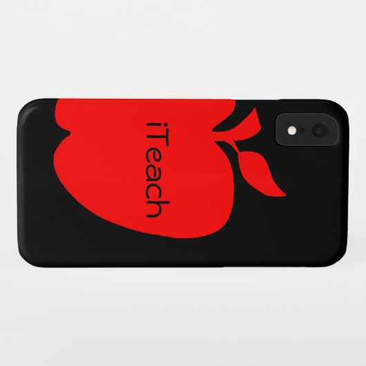 Red & Black Apple Teacher Case-Mate iPhone Hülle (Rückseite (Horizontal))