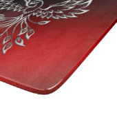 Red Black Ashes und Phoenix Glass Schneidebrett (Ecke)