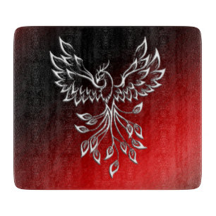 Red Black Ashes und Phoenix Glass Schneidebrett