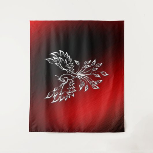 Red Black Ashes und Phoenix Wandteppich (Vorderseite)