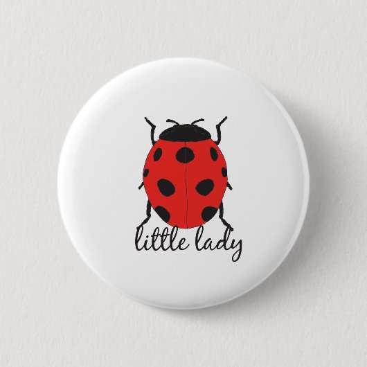 Red & Black Baby Ladybug Niedlich Red Ladybug Inse Button (Vorderseite)