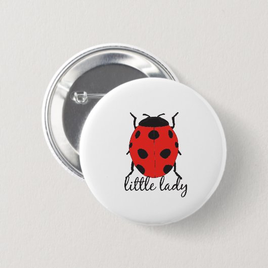 Red & Black Baby Ladybug Niedlich Red Ladybug Inse Button (Vorne & Hinten)