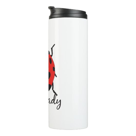 Red & Black Baby Ladybug Niedlich Red Ladybug Inse Thermosbecher (Nach rechts gedreht)