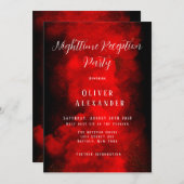 Red Black Bar Mitzvah Nighttime Empfang Party Einladung (Vorne/Hinten)