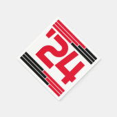 Red & Black Bars Class of '24 Grad Party Serviette (Ecke)