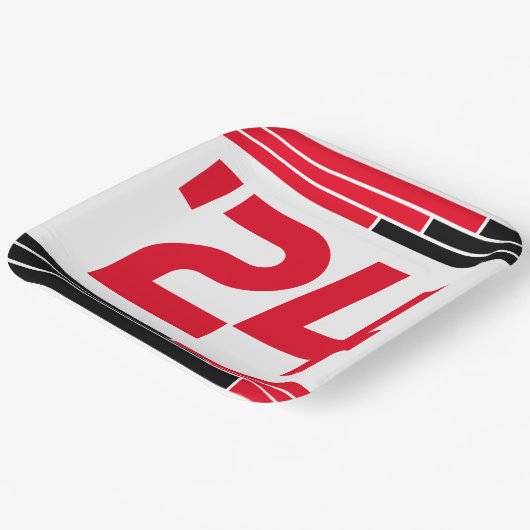 Red & Black Bars Class of '24 Graduate Pappteller (Gewinkelt)