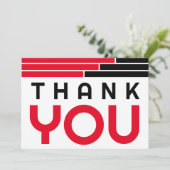 Red & Black Bars Grad Party Danke (Stehend Vorderseite)