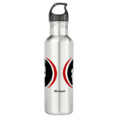 Red Black Baseball Batch Logo Edelstahlflasche (Vorderseite)