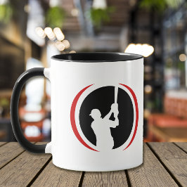 Red Black Baseball Batch Logo Tasse