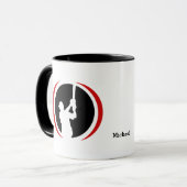 Red Black Baseball Batch Logo Tasse (Vorderseite Links)