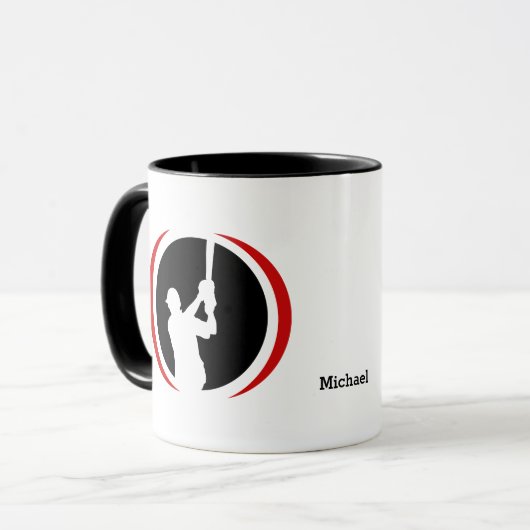 Red Black Baseball Batch Logo Tasse (Vorderseite Links)