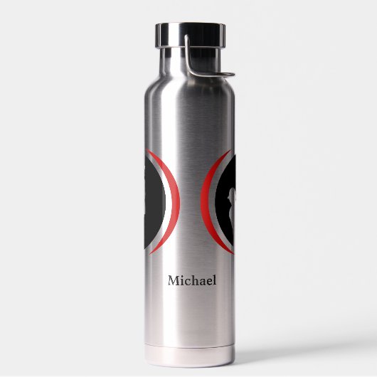 Red Black Baseball Batch Logo Trinkflasche (Links)