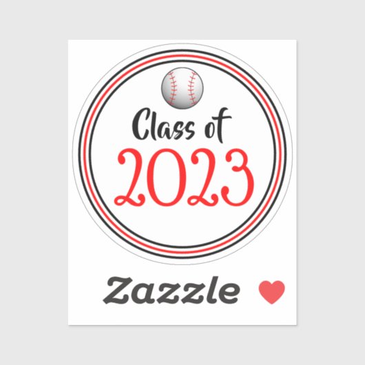 Red & Black Baseball Class Year Abschluss Aufkleber (Blatt)
