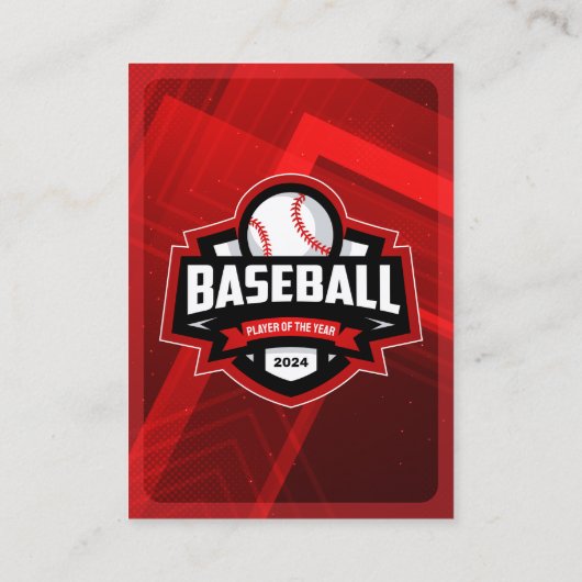 Red & Black Baseball Player Trading Foto Card Telefonnummerkarte (Rückseite)