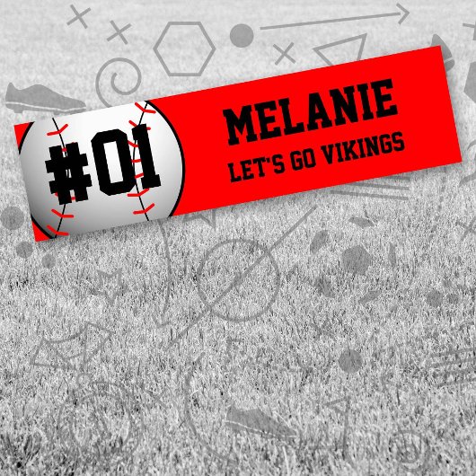 Red Black Baseball Team Autoaufkleber