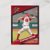 Red & Black Baseball Trading Card, Baseball Card Telefonnummerkarte (Vorderseite)