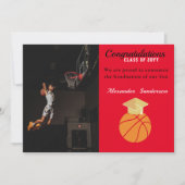 Red Black Basketball Abschluss Ankündigung (Vorderseite)