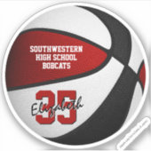 Red Black Basketball-Mannschaft wählt Mädchen Aufkleber (Vorderseite)