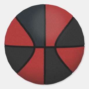 Red & Black Basketball: Runder Aufkleber